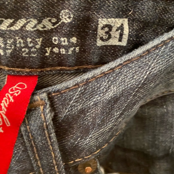 Gently Worn Dark Blue Guess Jeans Size 31 Starlet Slim Bootcut - Picture 12 of 15